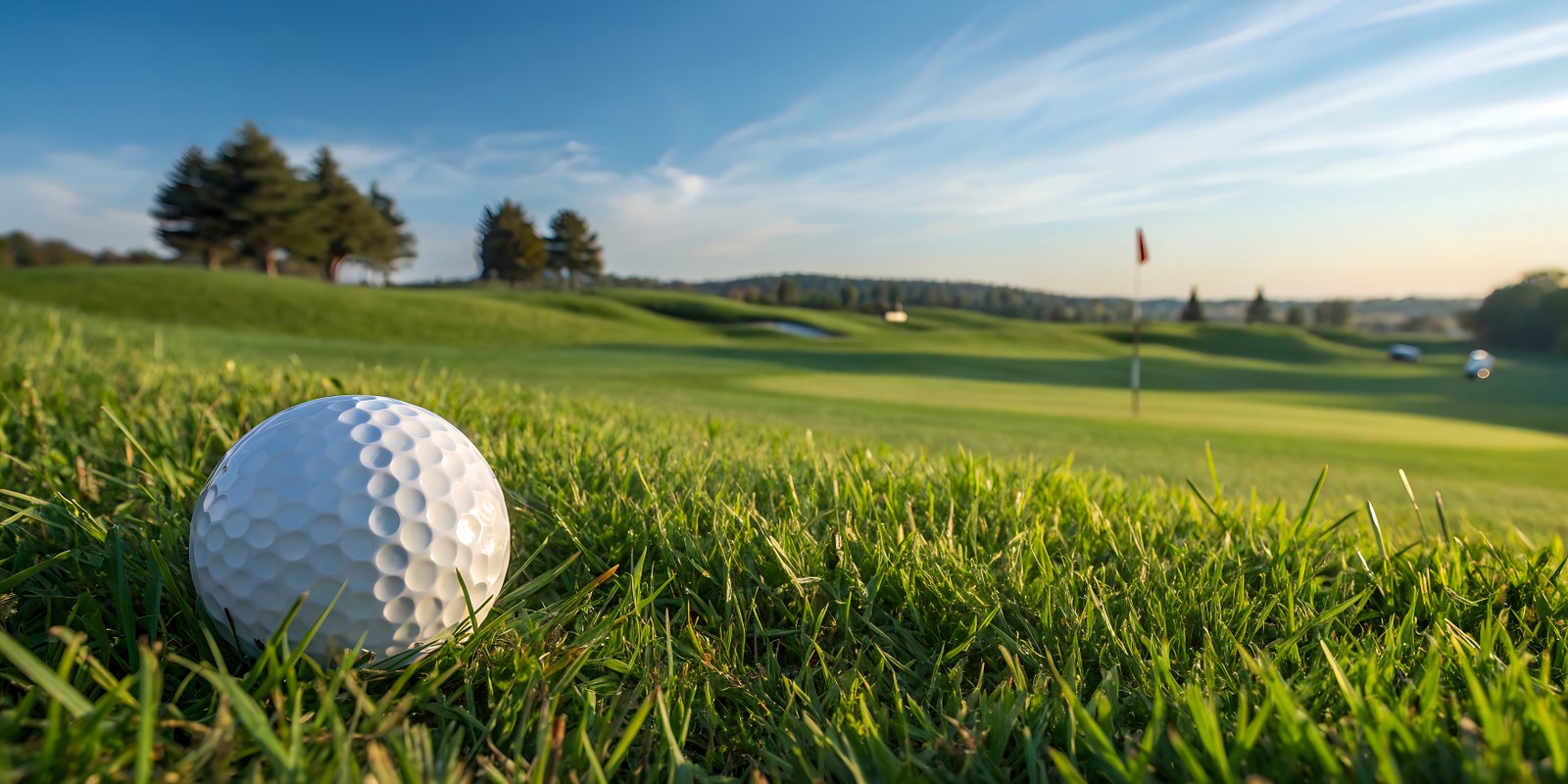 Pelota de golf sobre el fairway
